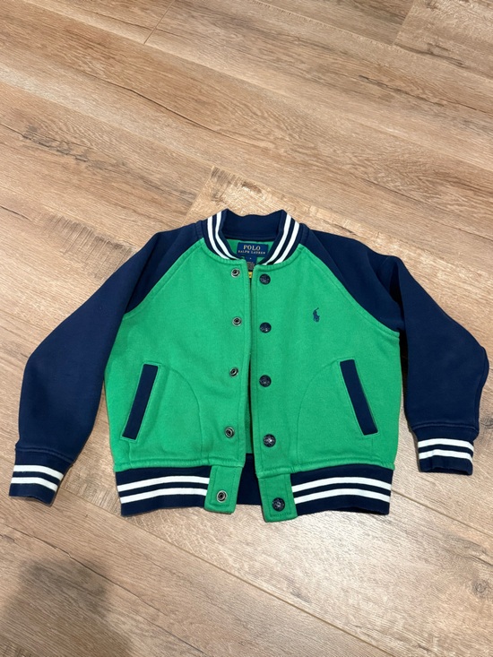 Polo Ralph Lauren Other - Polo by Ralph Lauren Green Varsity Jacket with Navy Trim - 4Y